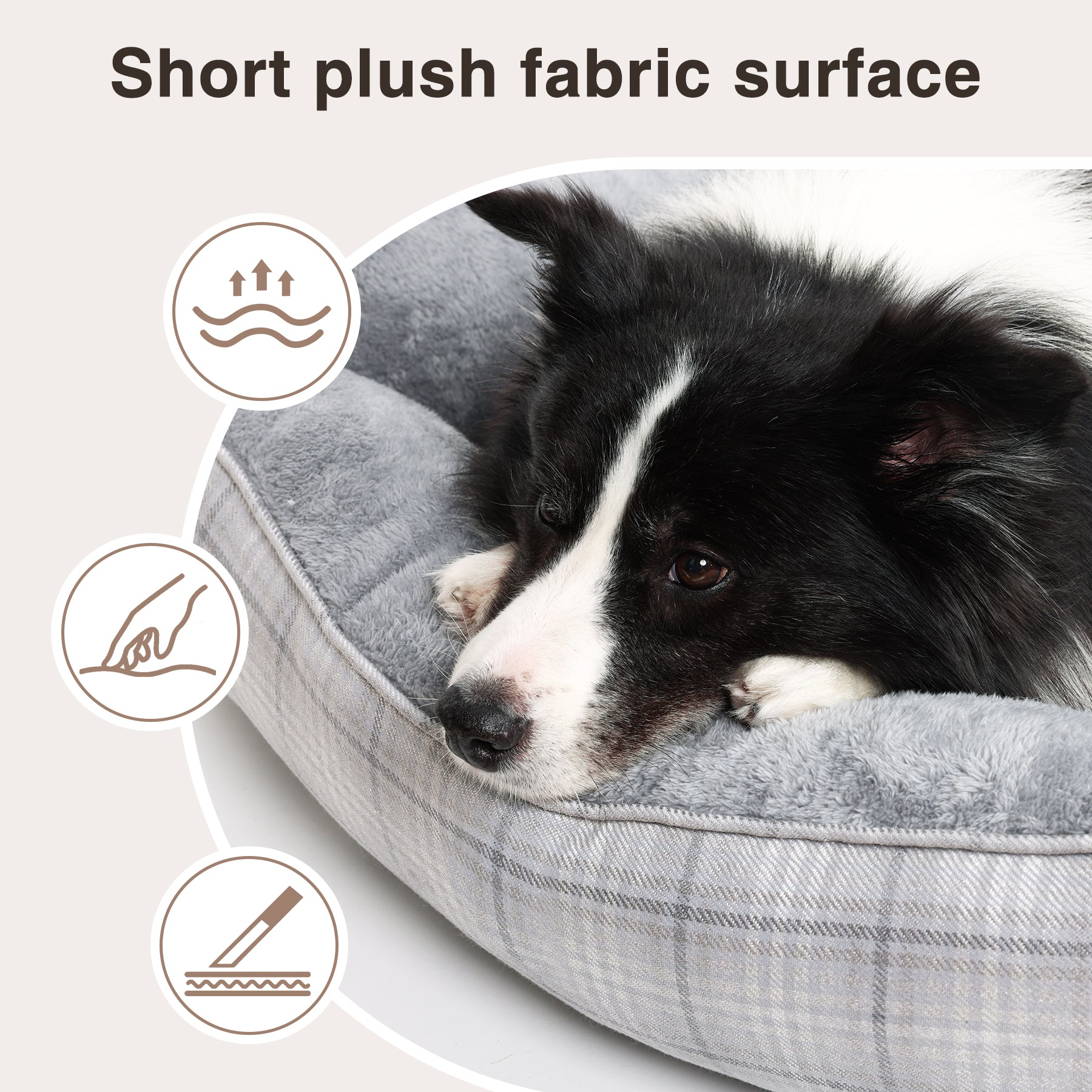 KSIIA Large Dog Beds for Large Dogs Washable, Rectangle Pet Bed with Anti-Slip Bottom