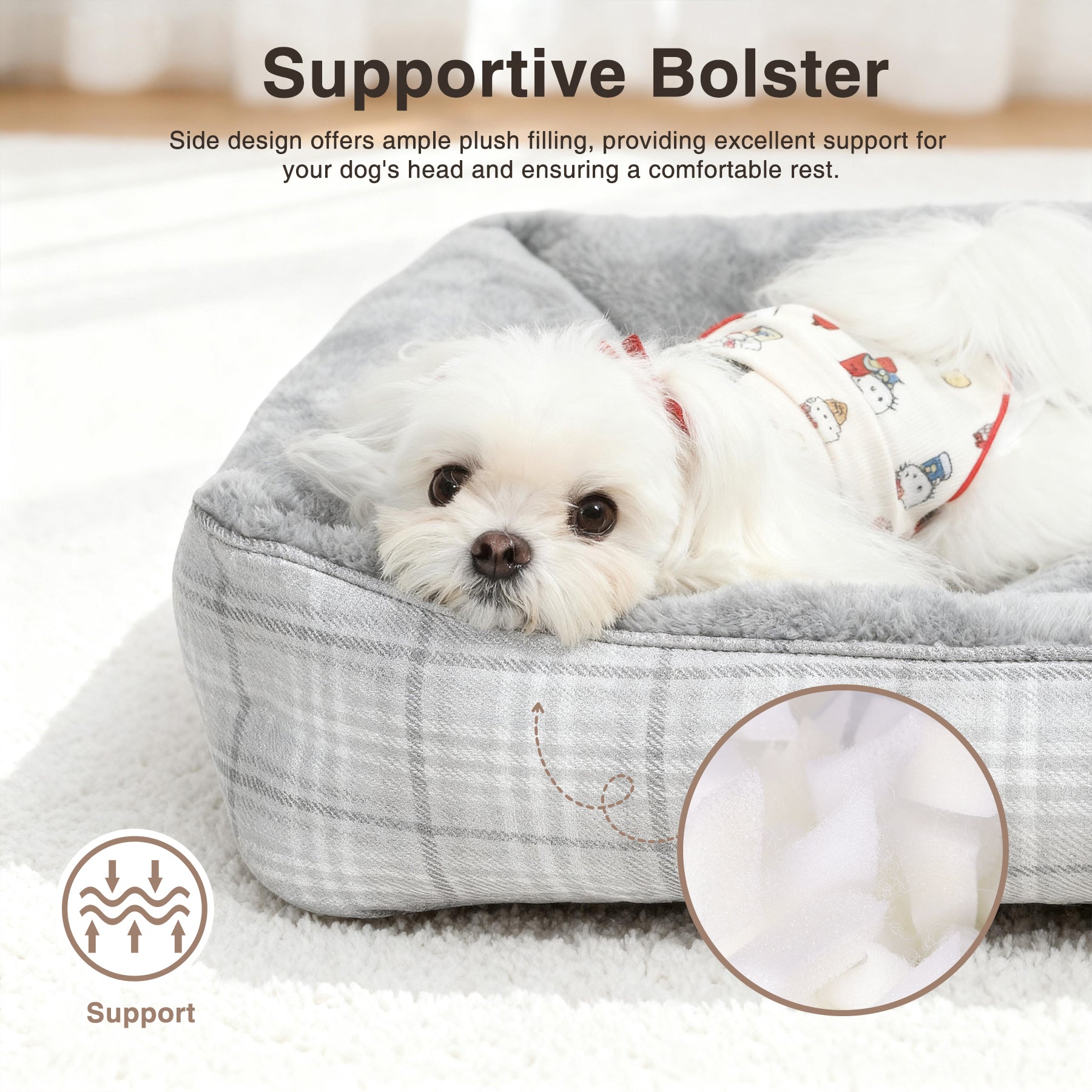 KSIIA Large Dog Beds for Large Dogs Washable, Rectangle Pet Bed with Anti-Slip Bottom