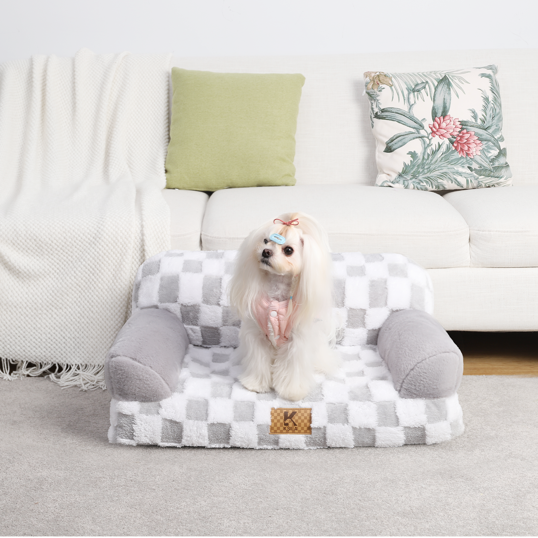 KSIIA Pet Bed for Small Meduim Dog&Cat with Removable Washable Cover