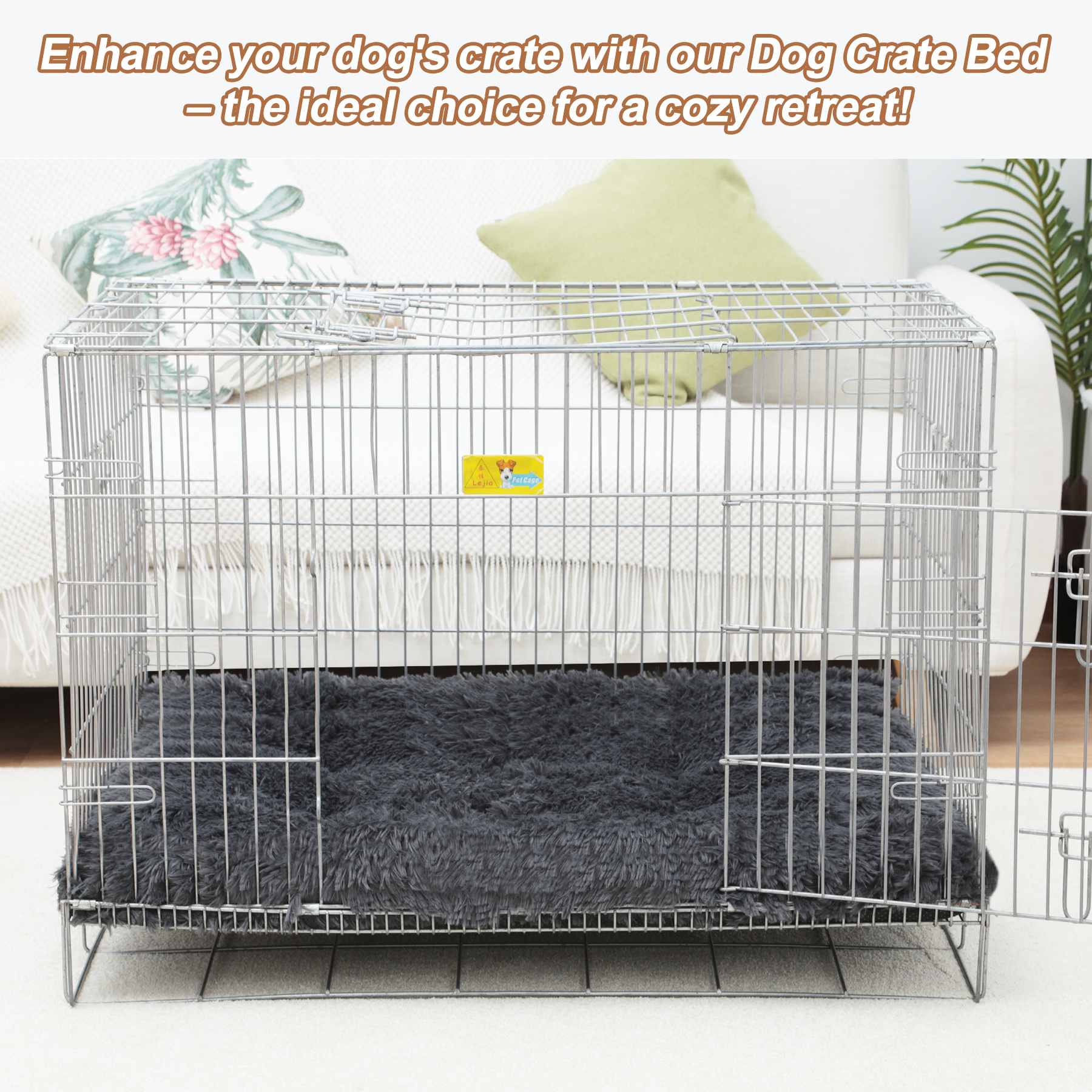 KSIIA Plush Dog Crate Beds for XLarge Dogs,Washable Pet Kennel Pillow Soft Dog Bed