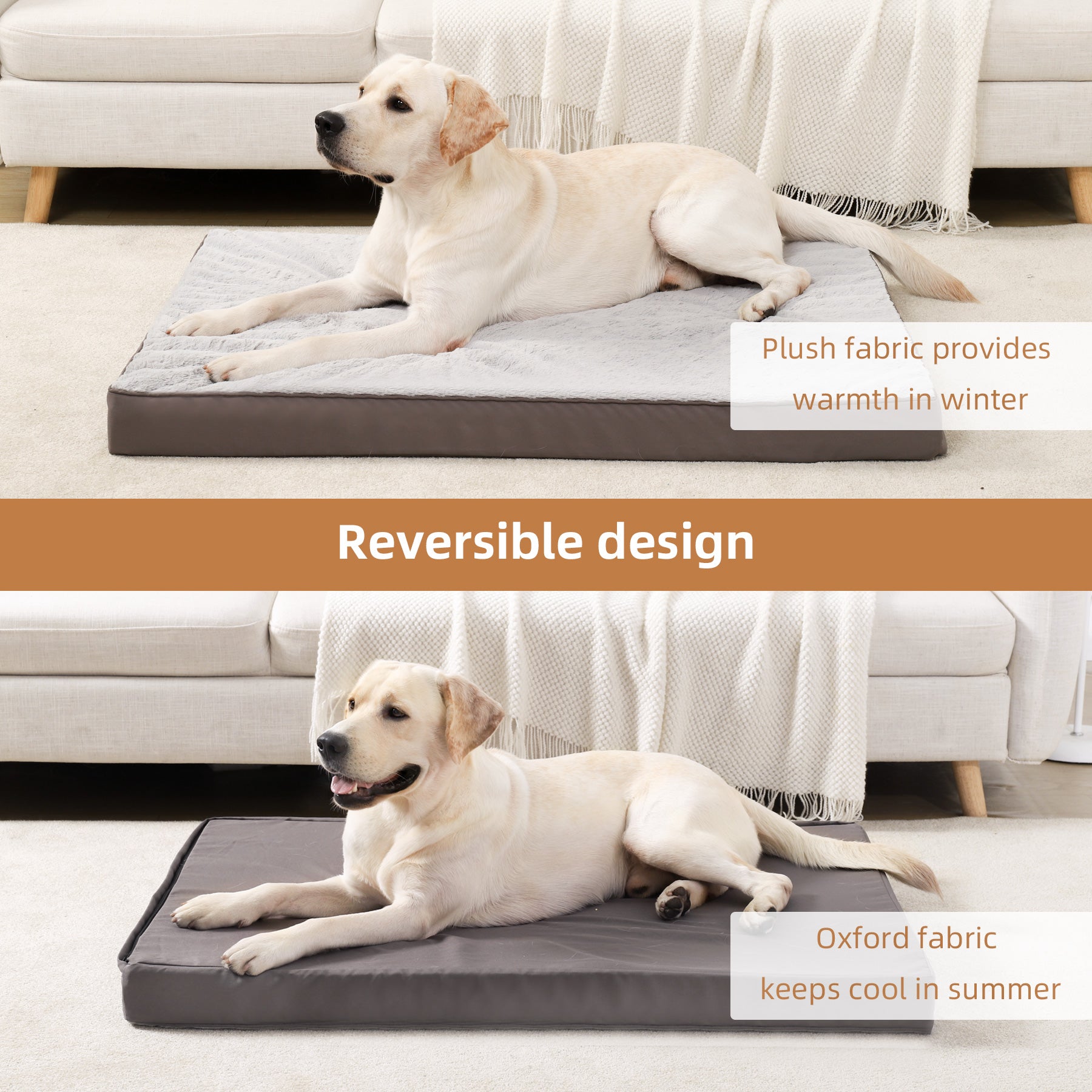 KSIIA Dog Bed for Large Dogs with Washable Removable Cover,Pet Kennel Pad for Crates