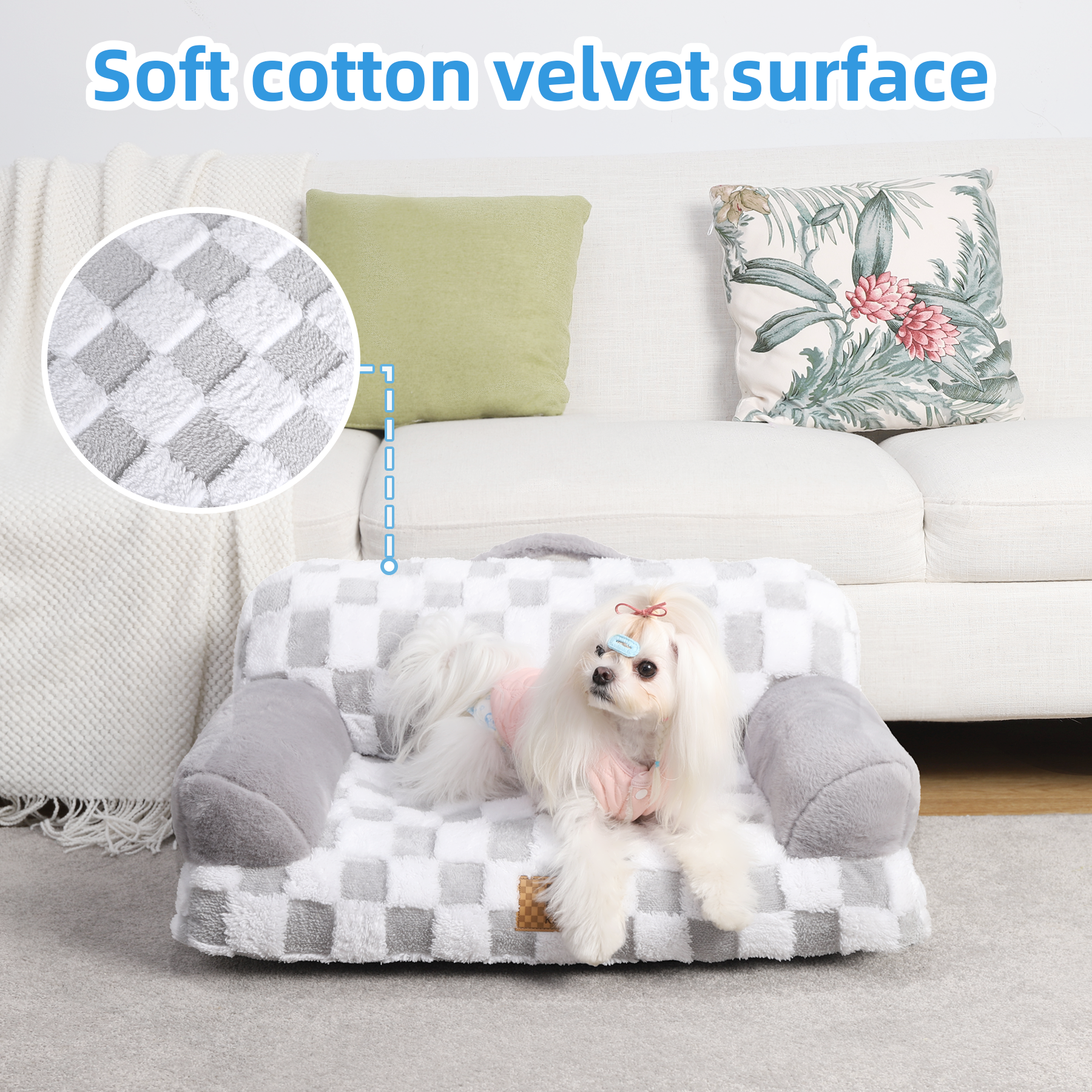KSIIA Pet Bed for Small Meduim Dog&Cat with Removable Washable Cover