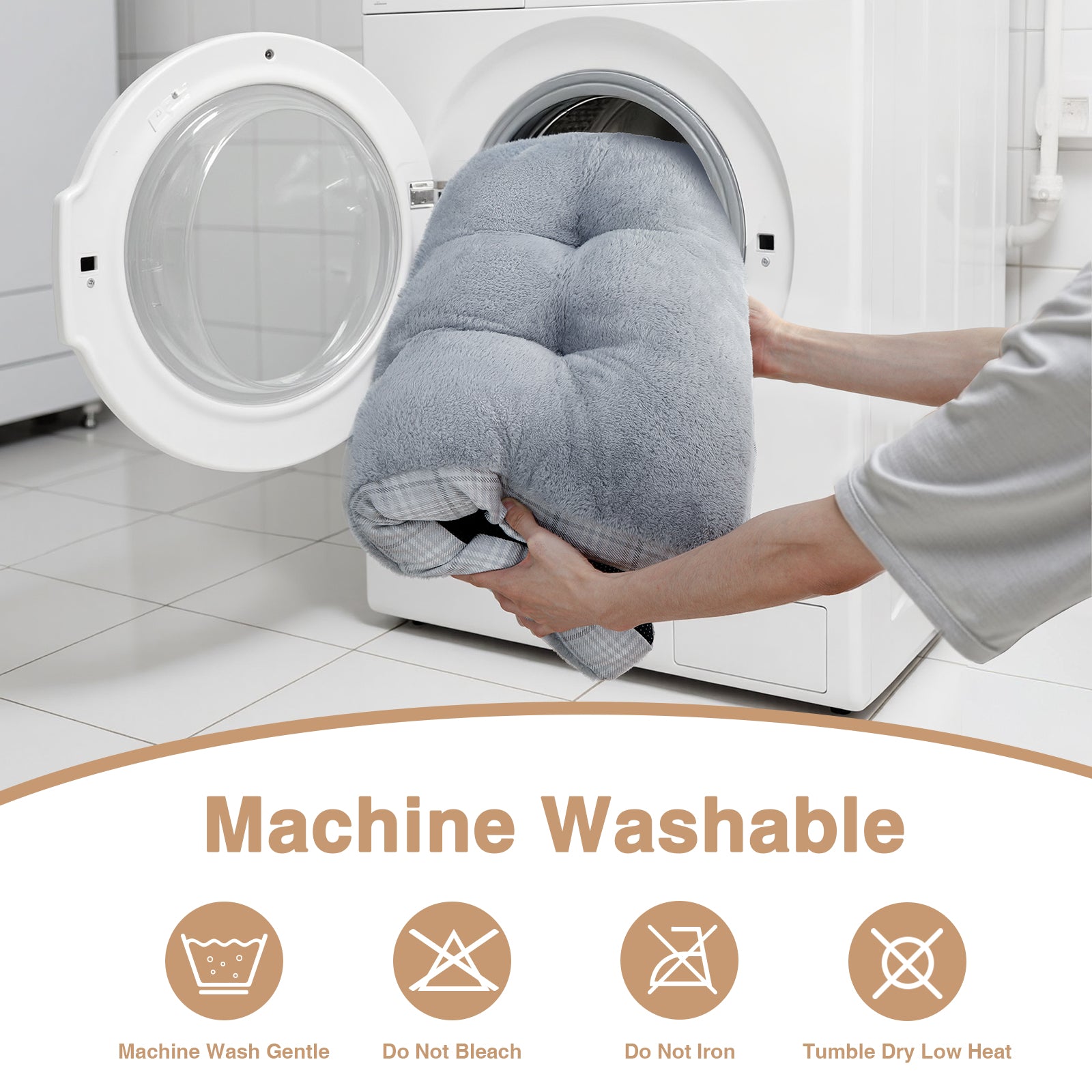 KSIIA Washable Dog Bed for XXLarge Dogs with Anti-Slip Bottom & Durable Zipper, Pet Pad for Crate for Large Sized Puppies