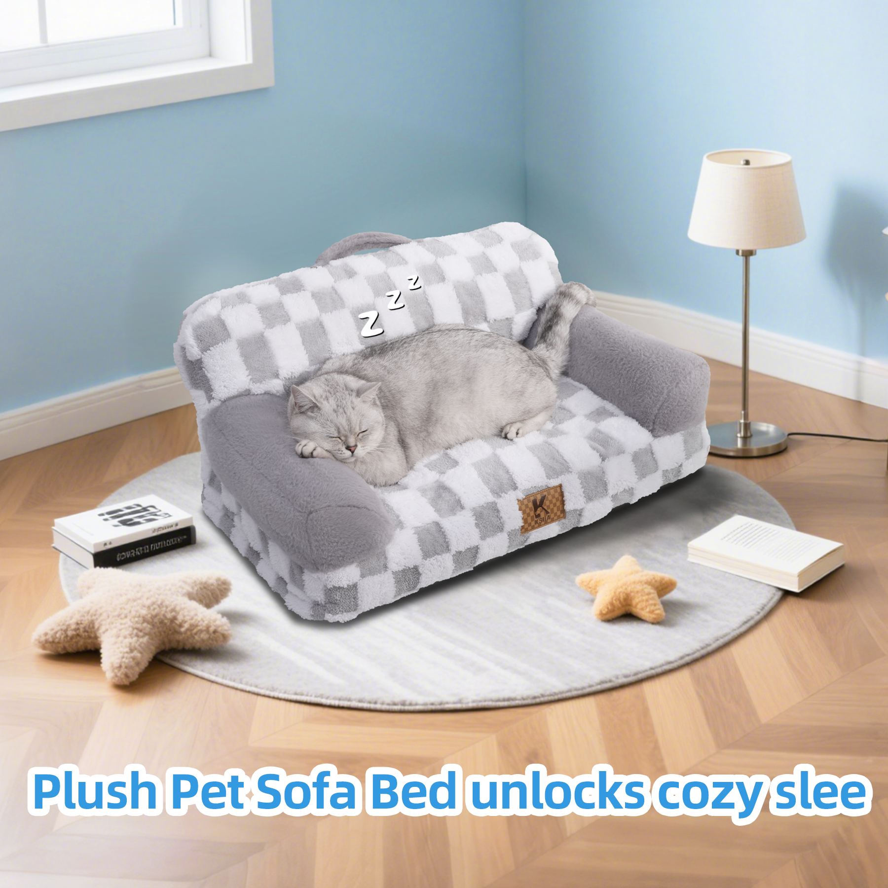 KSIIA Pet Bed for Small Meduim Dog&Cat with Removable Washable Cover