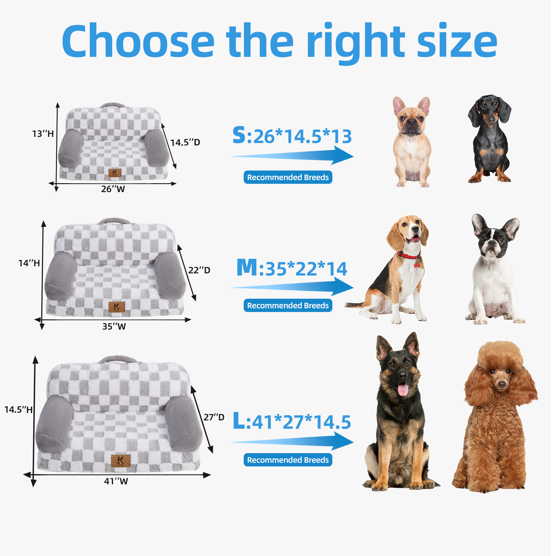 KSIIA Pet Bed for Small Meduim Dog&Cat with Removable Washable Cover