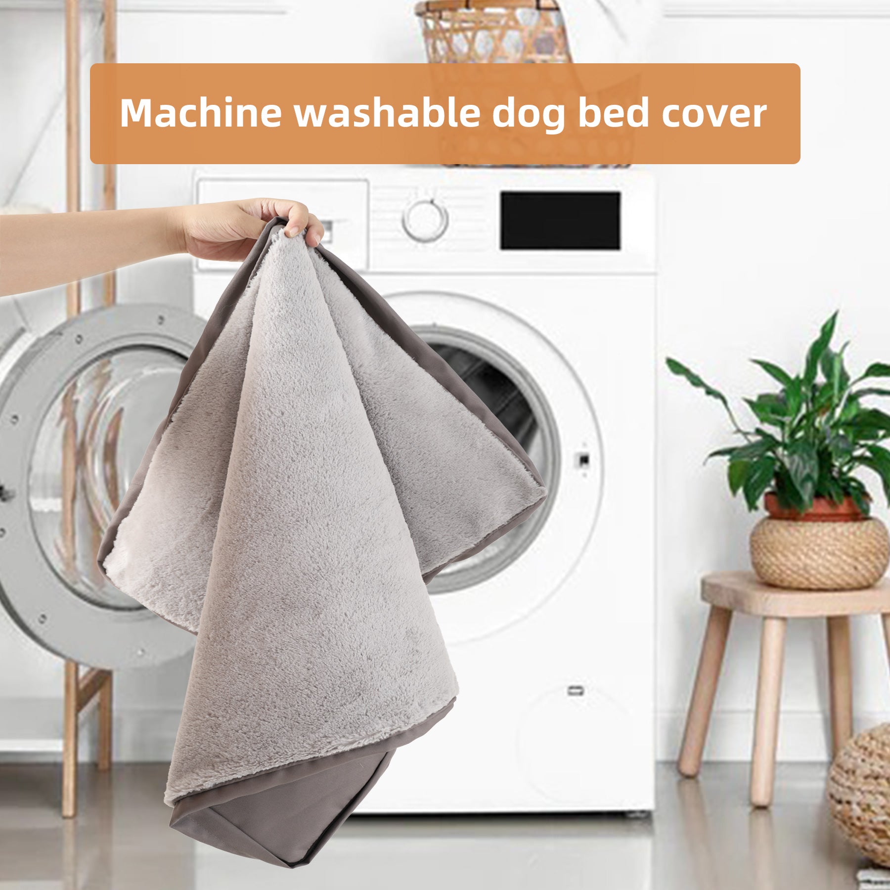 KSIIA Dog Bed for Large Dogs with Washable Removable Cover,Pet Kennel Pad for Crates