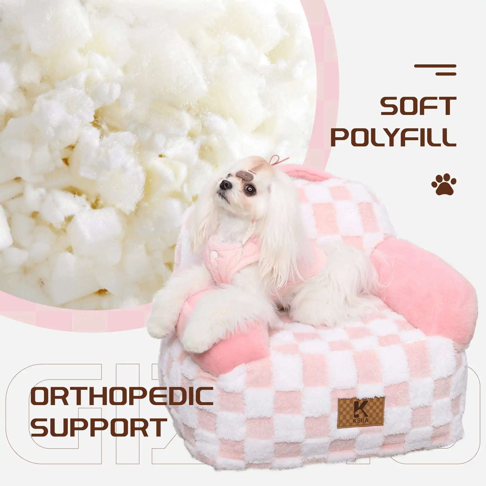 Ksiia Portable Dog Sofa Bed for Small Pets
