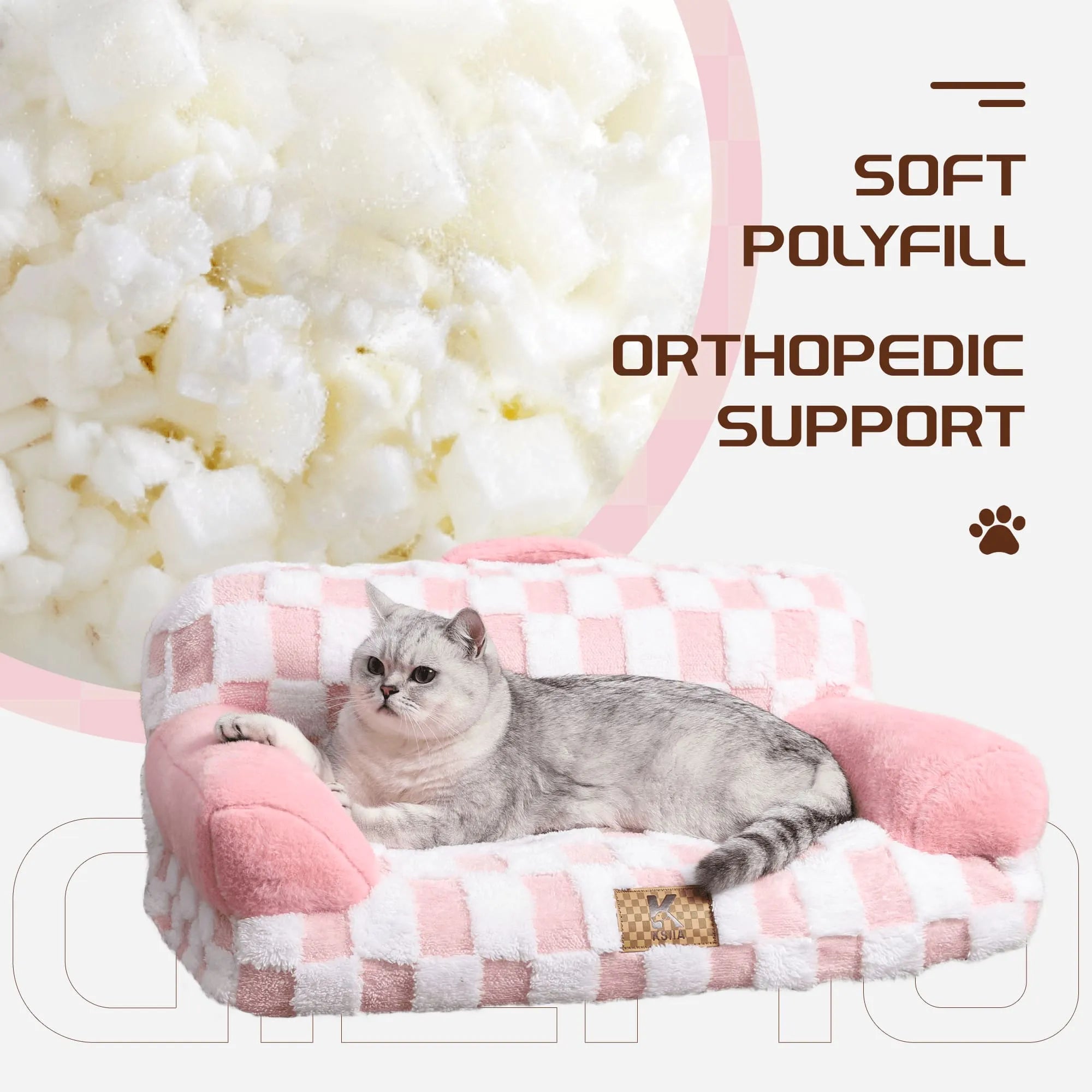 Ksiia Portable Dog Sofa Bed for Small Pets-Harley