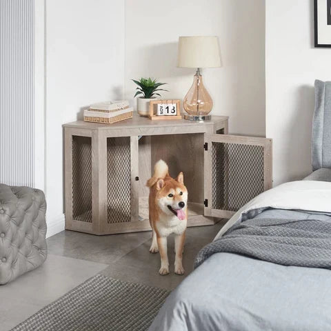 Should dog crate be in bedroom or living room?