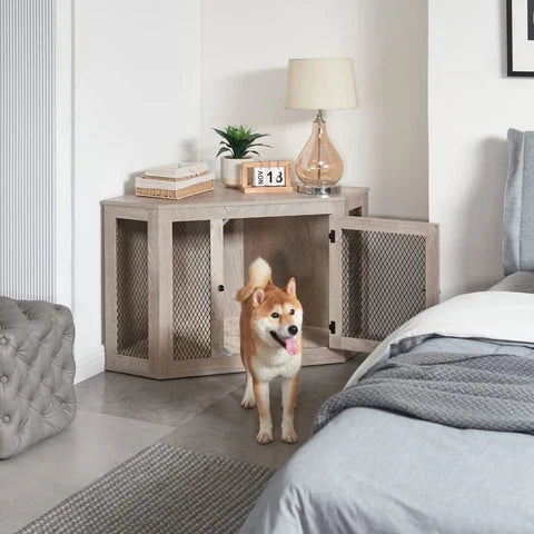 Should dog crate be in bedroom or living room?