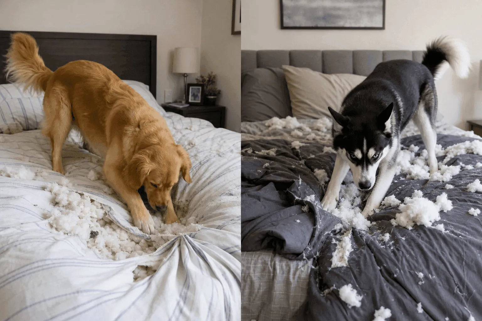 Why do dogs dig on beds and couches