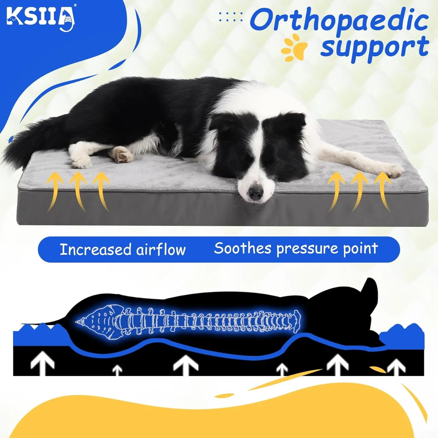 KSIIA Orthopedic Washable Crate Bed ( For UK)