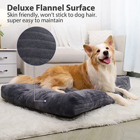 KSIIA Flannel Washable Dog Crate Bed